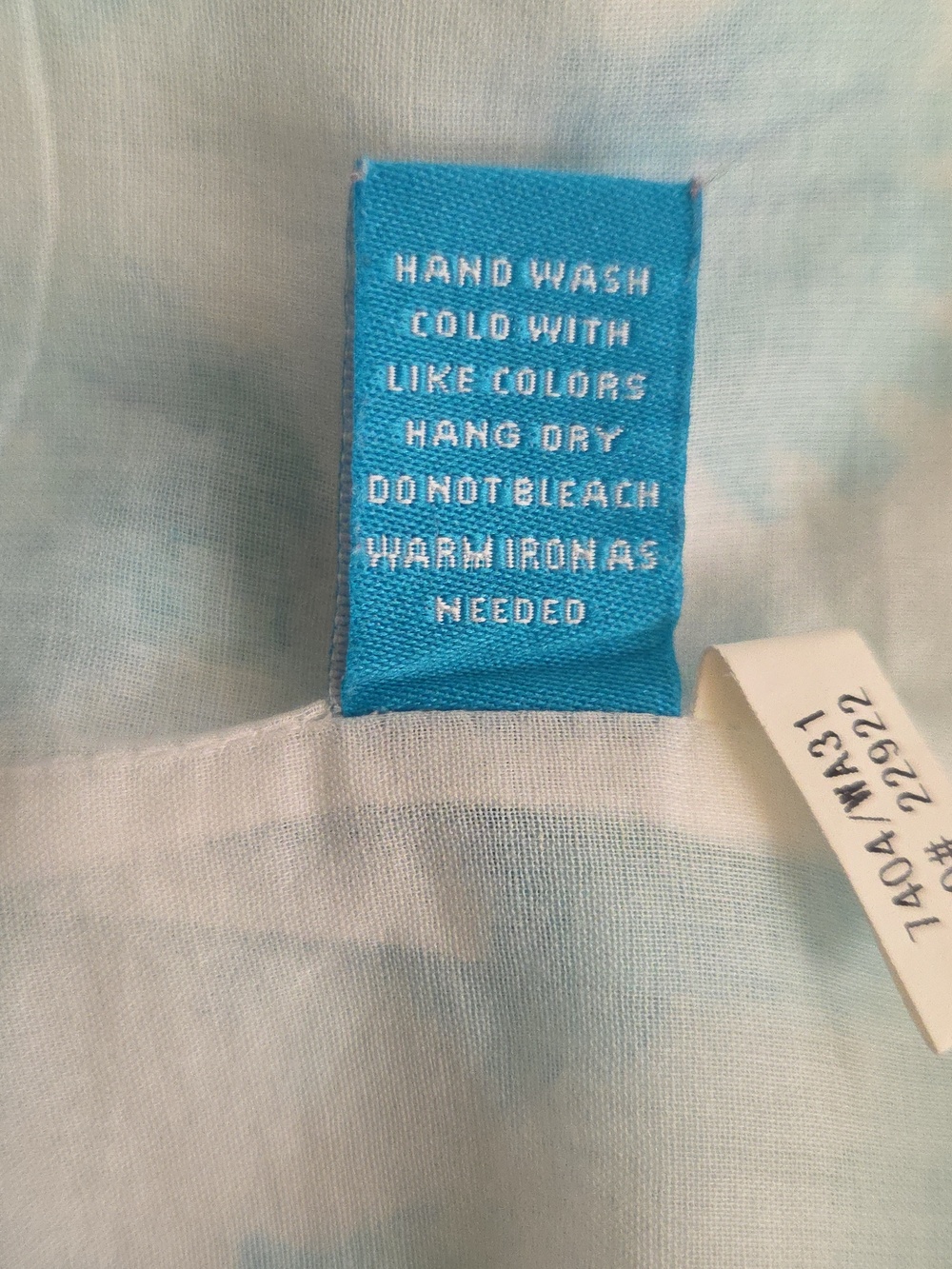 Tori Richard Cotton Embroidered Blue Shell Dress, Size XL - Picture 10 of 10